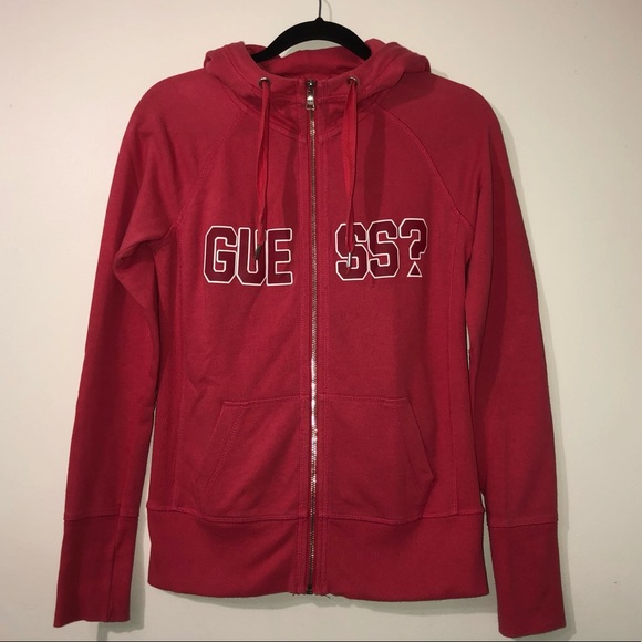 Pink GUESS Zip Up Sweater - Picture 1 of 4